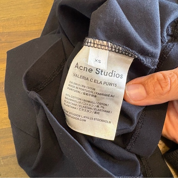 Acne Studios Black Valeria C Ela Turtle Neck Sleek Top Stretch Long Sleeve XS - Picture 6 of 7